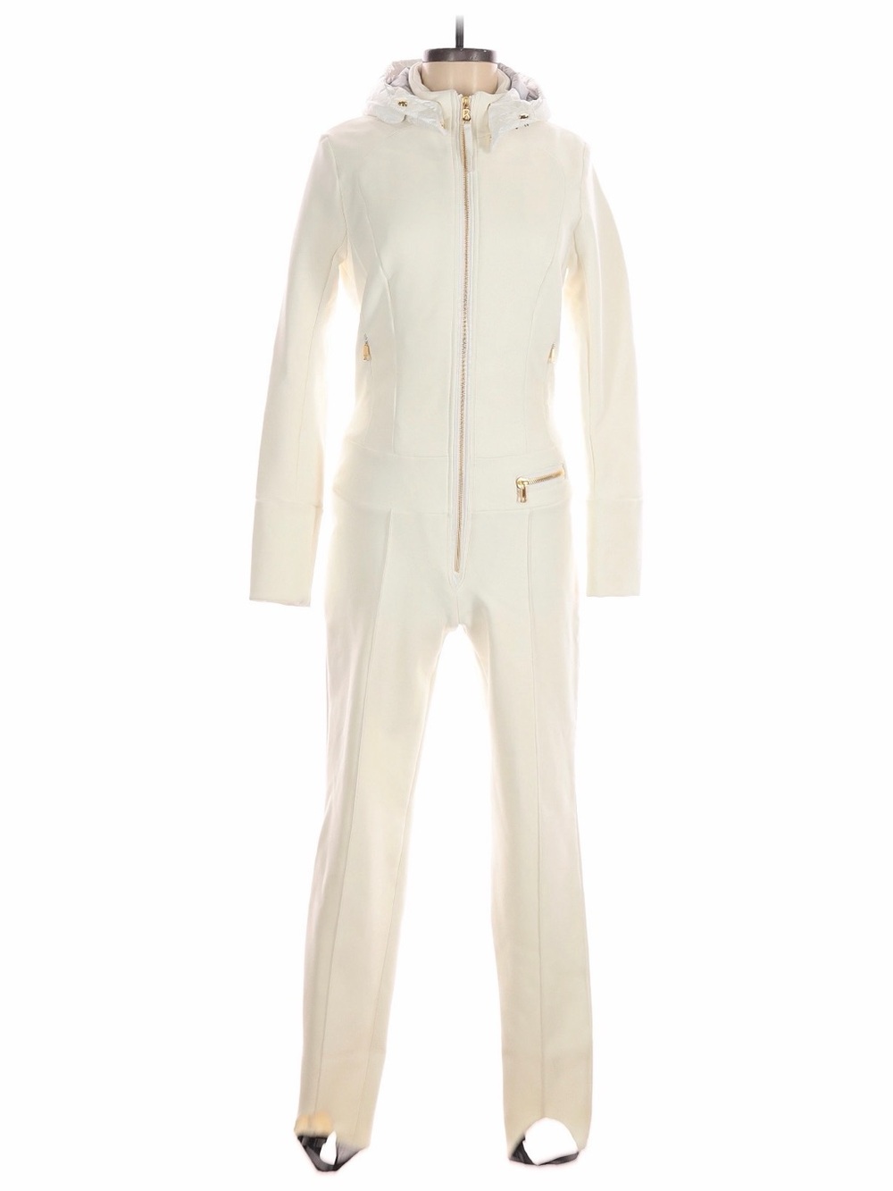 Bogner Cream Hooded Ski Jumpsuit